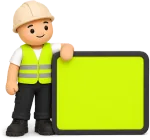 A tradesman checking the built site before it goes live